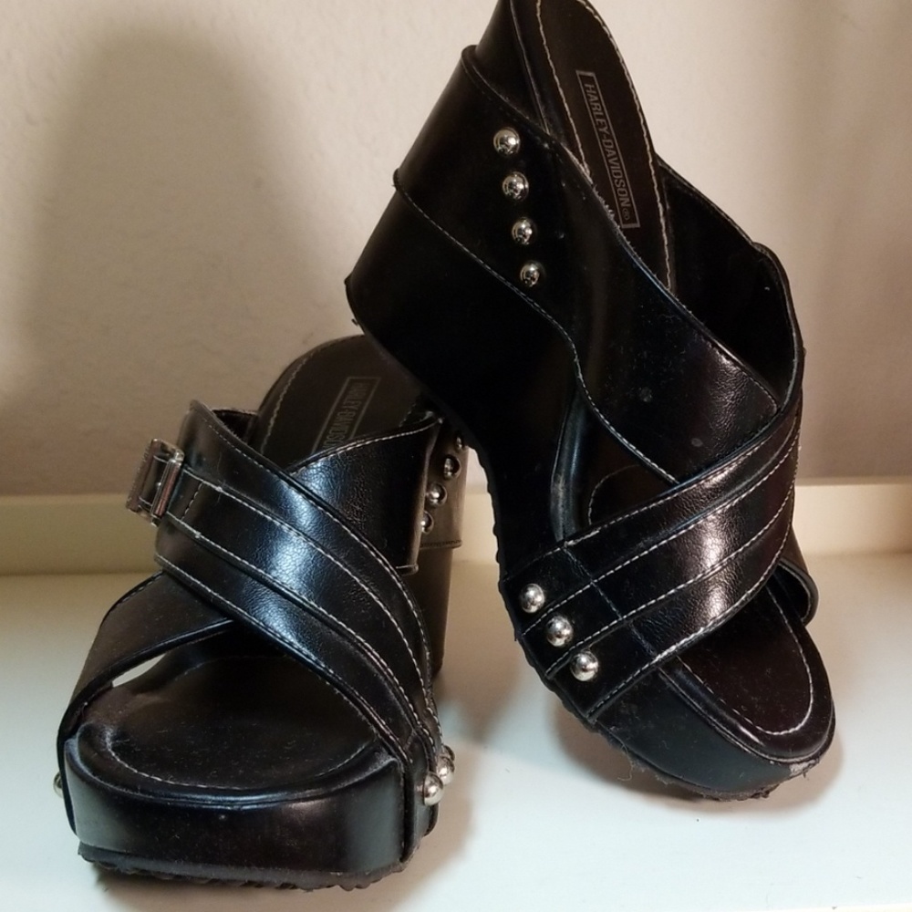 Harley Davidson studded wedges0, 6M